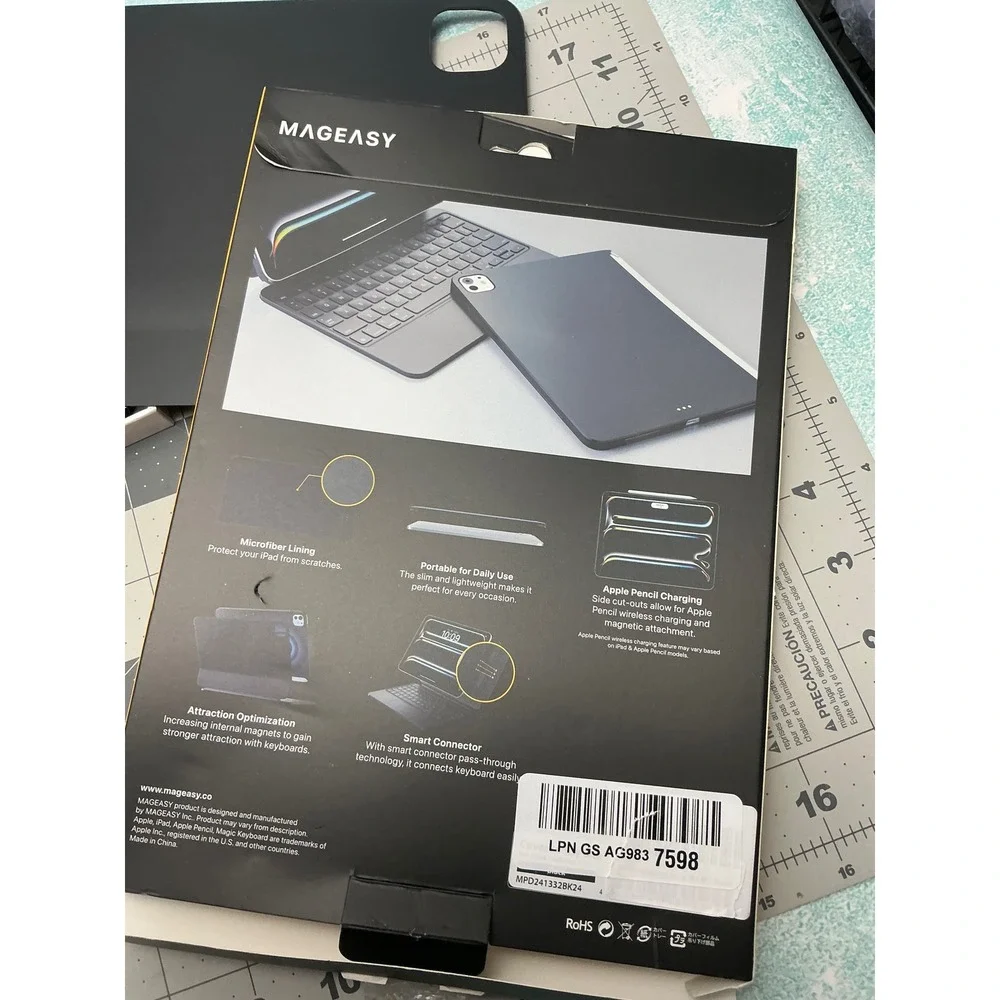 Mageasy CoverBuddy Lite iPad Pro 11 M4 2024 Magnetic Case Magic Keyboard Black